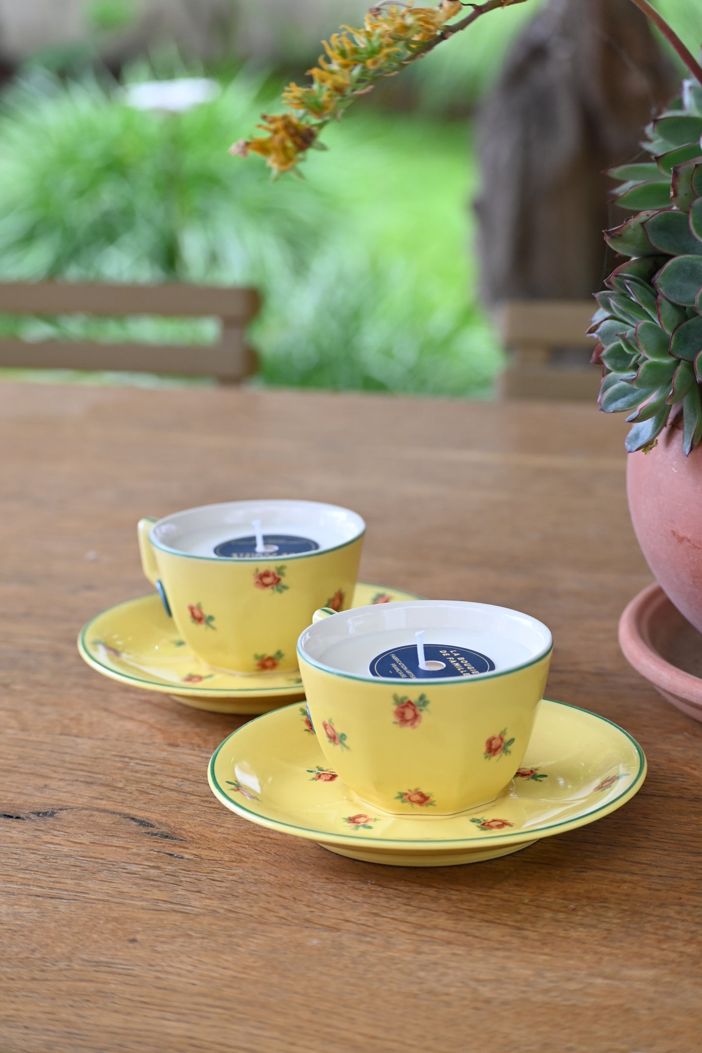 Tasse et coupelle jaune