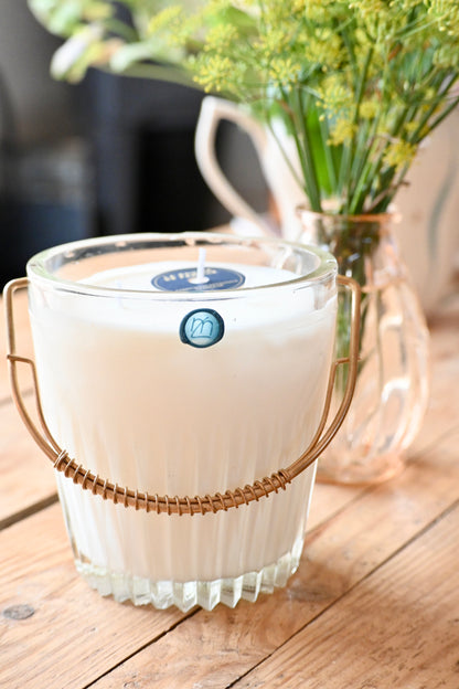 Seau à glace ciselé anse dorée