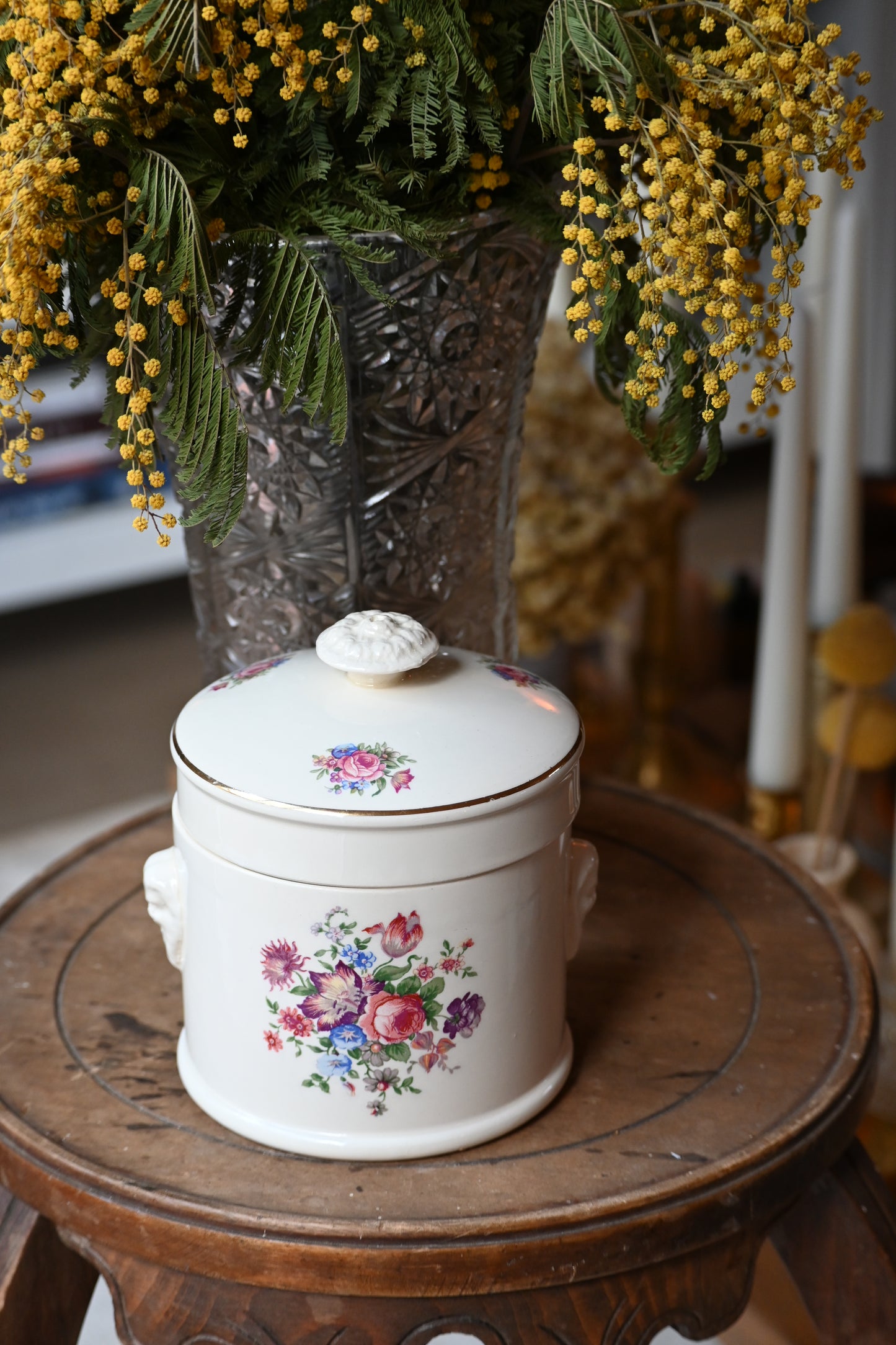 Pot en céramique Sarreguemines fleuri