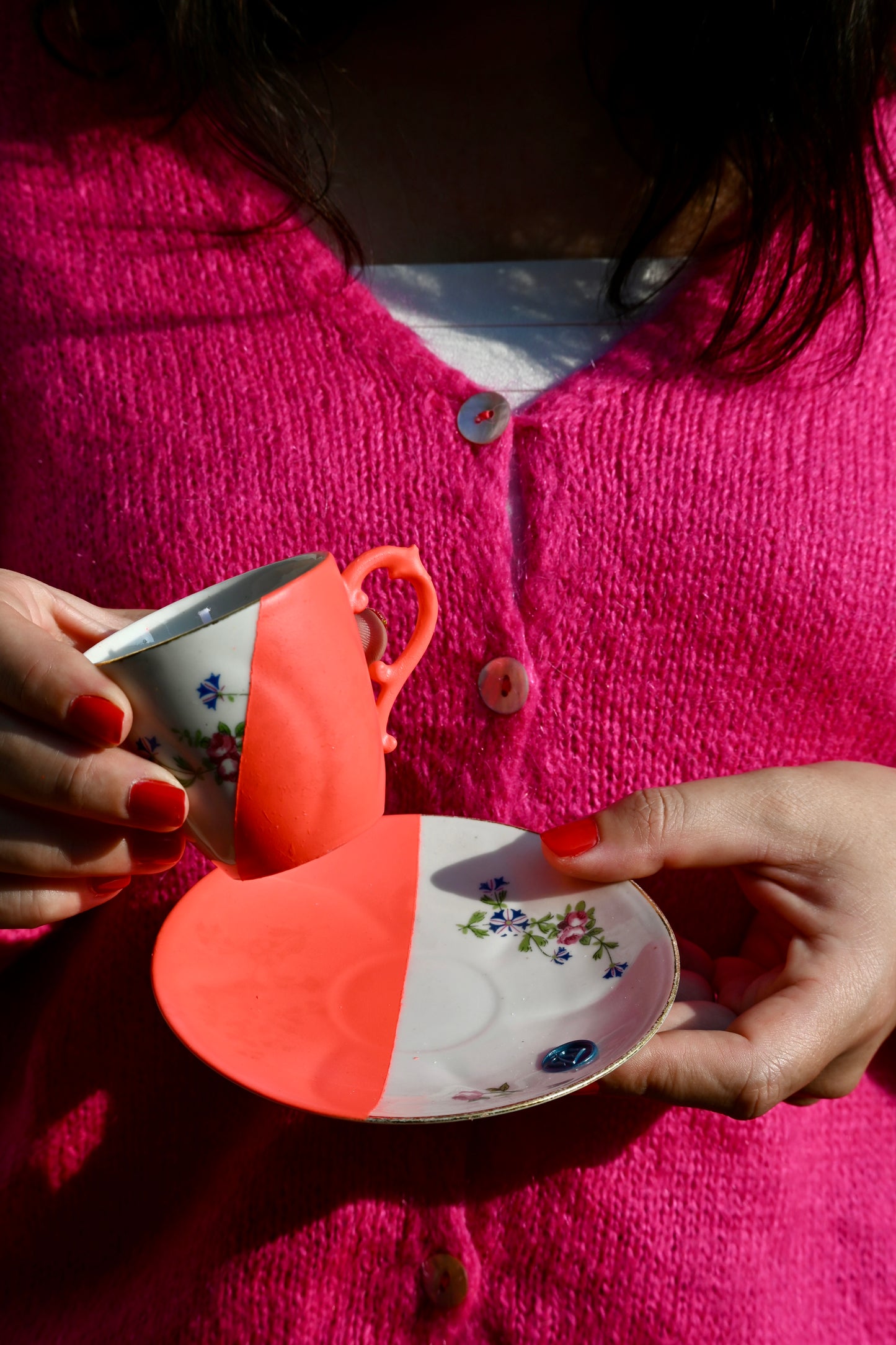 Tasse fleurie - Orange