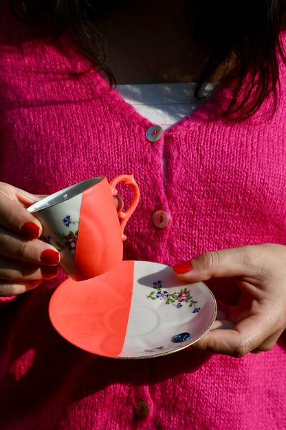 Tasse fleurie - Orange