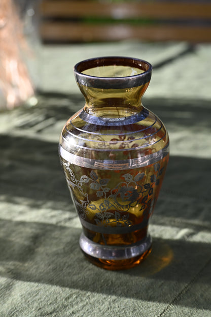 Soliflore verre et inclusion d’argent