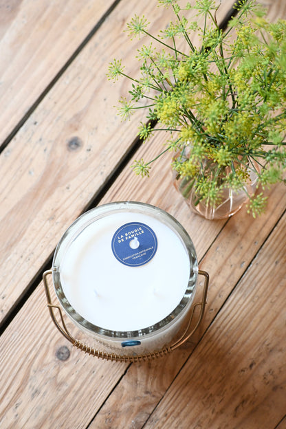 Seau à glace ciselé anse dorée