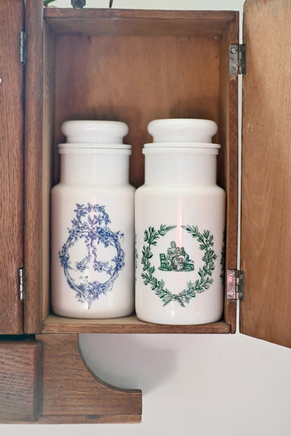 Flacon pharmacie moyen -  Opaline bleu