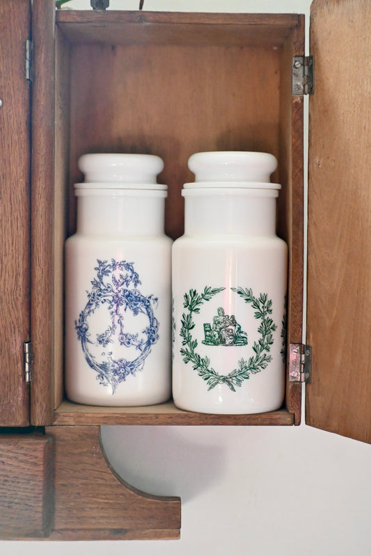 Flacon pharmacie moyen -  Opaline bleu