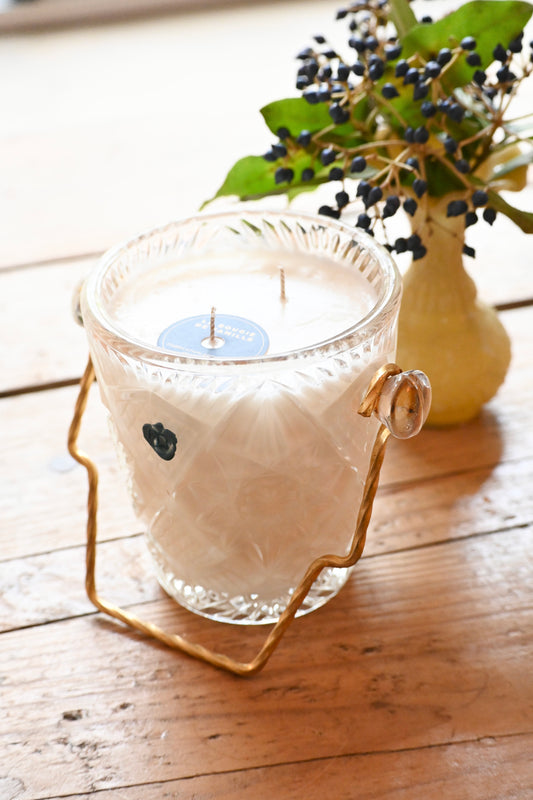 Seau à glace ciselé anse dorée