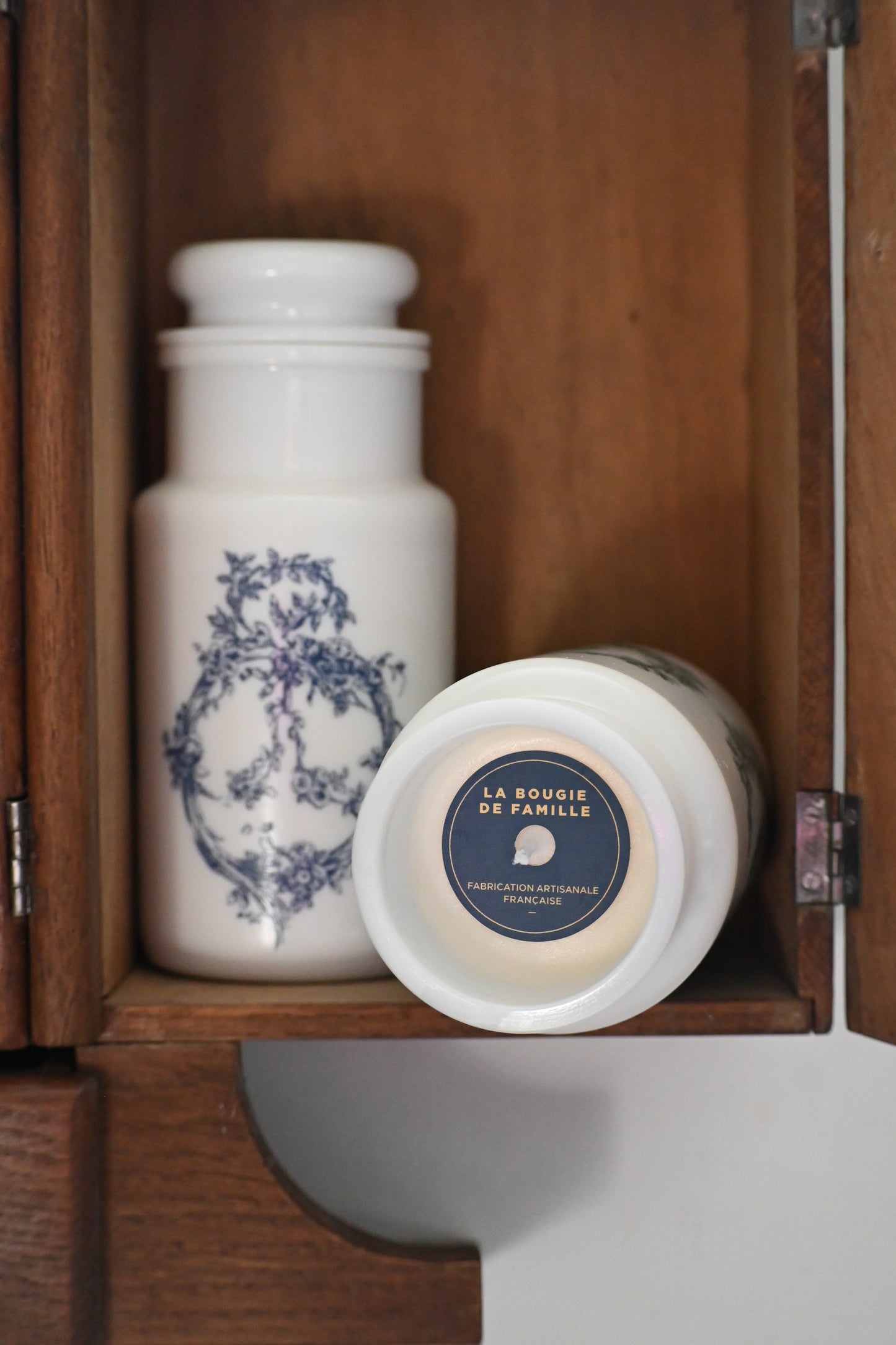 Flacon pharmacie moyen -  Opaline bleu