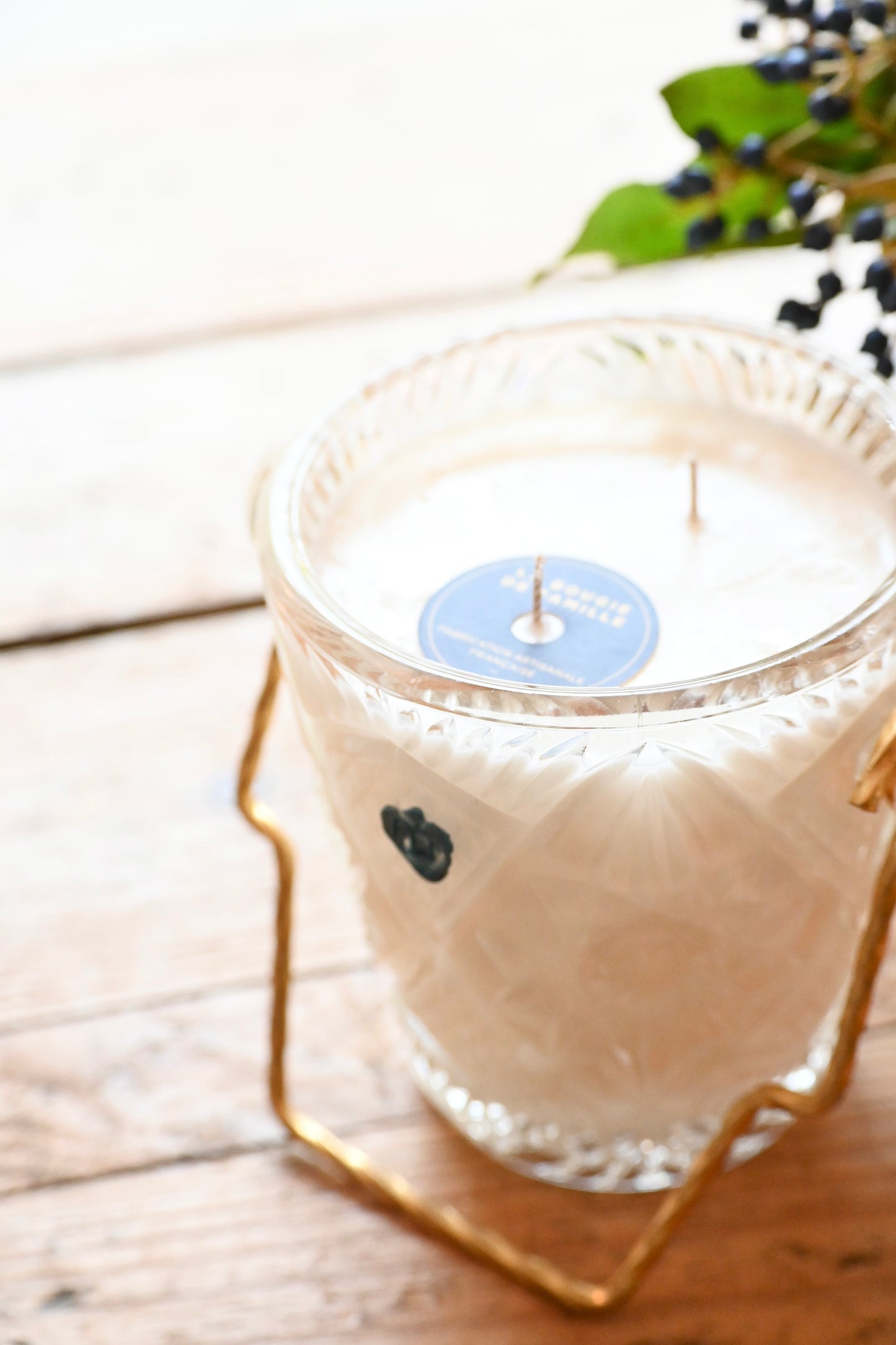 Seau à glace ciselé anse dorée