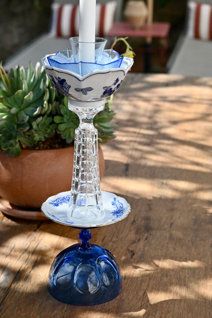 Bougeoir Bleu - Grand