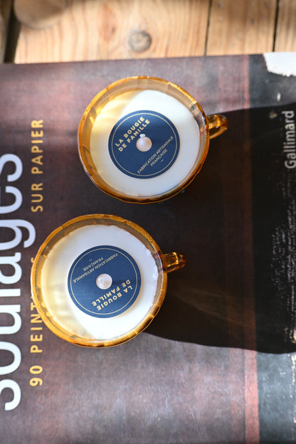 Petite tasse verre bi matière ocre