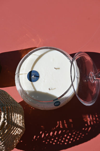 Bonbonnière en verre ciselé