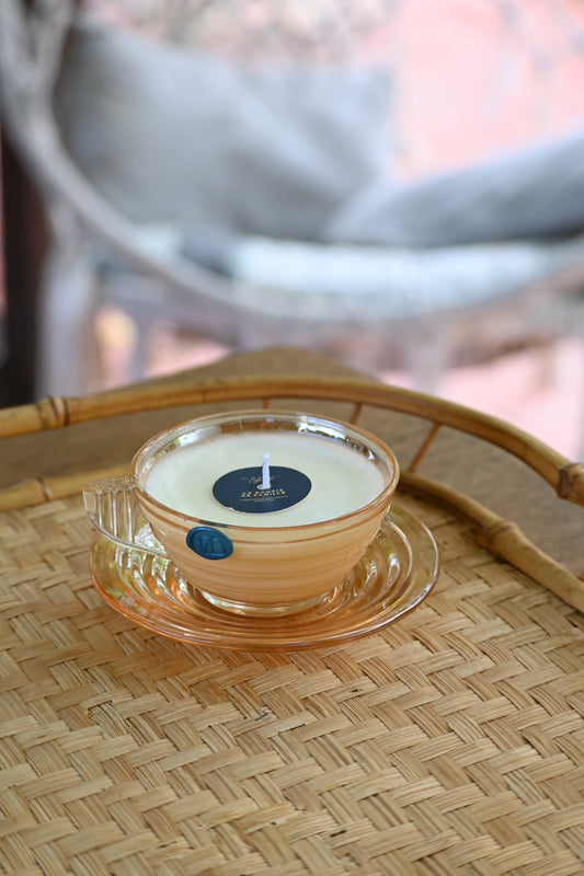 Tasse et coupelle art déco irisée