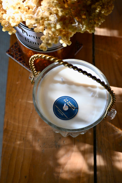 Seau à glace ciselé anse dorée