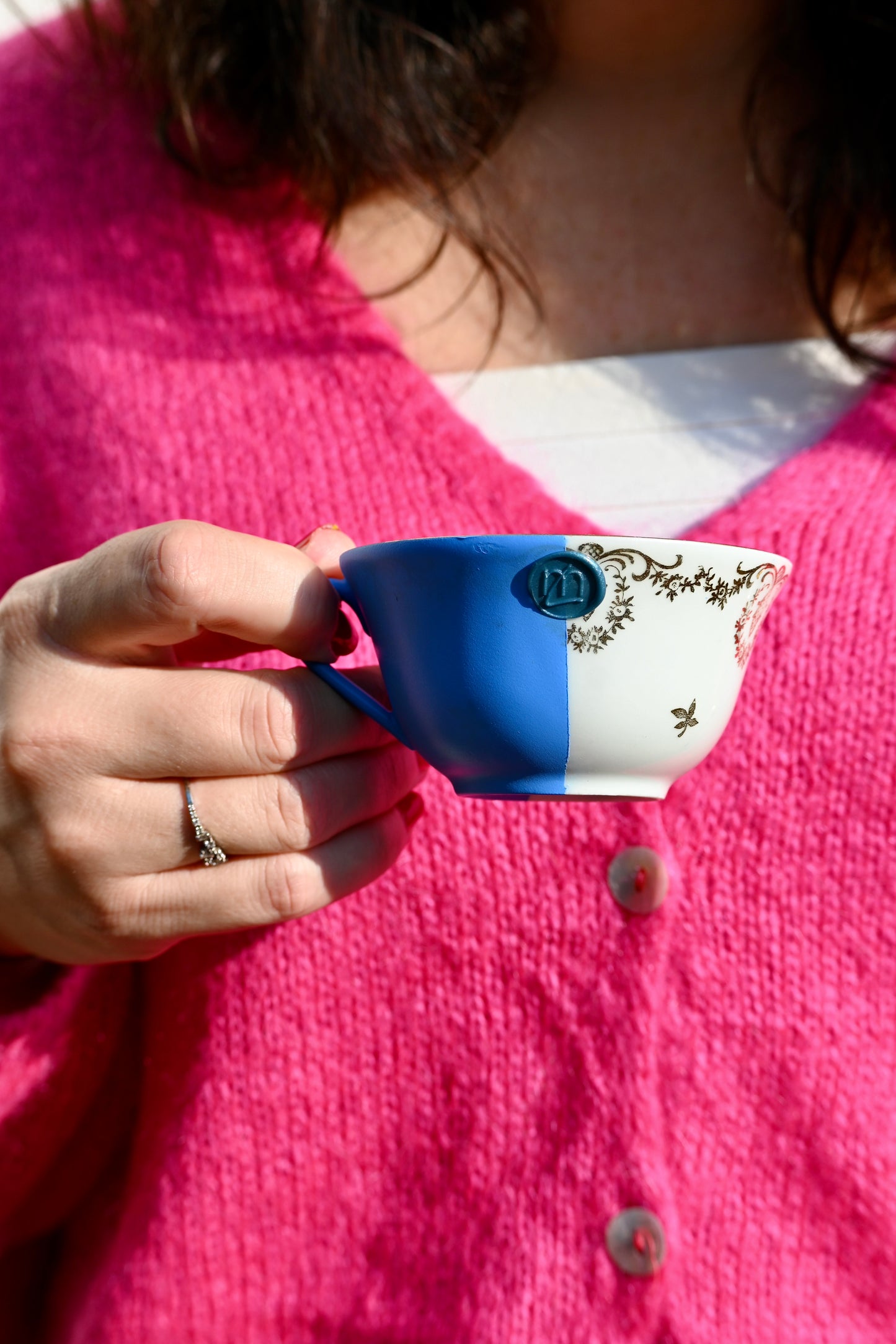 Tasse dorée - Bleue