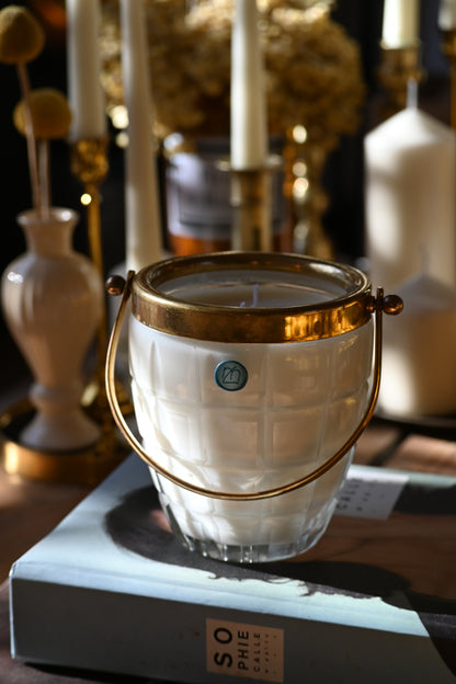 Seau à glace ciselé anse dorée