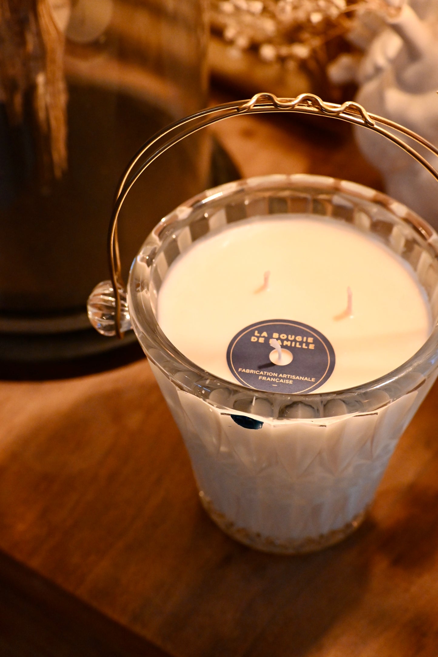 Seau à glace ciselé anse dorée