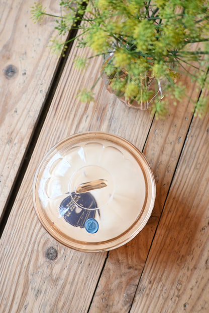 Boite en verre art déco rose